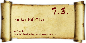 Tuska Béla névjegykártya